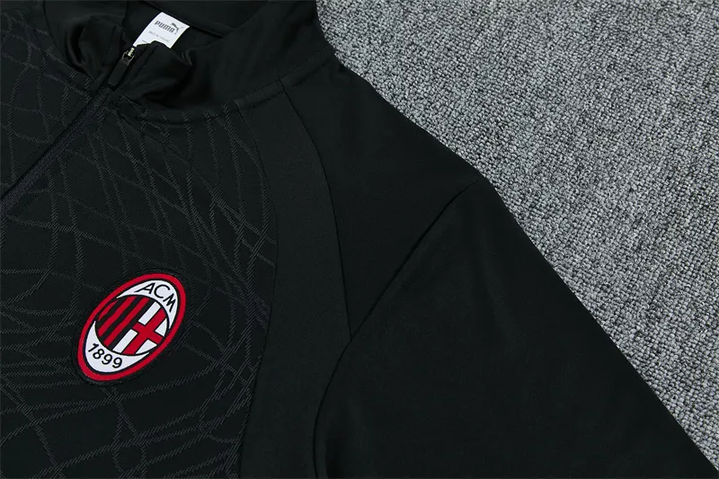 2026-27 AC Milan Black Half-Zip Long-Sleeve Training Jersey