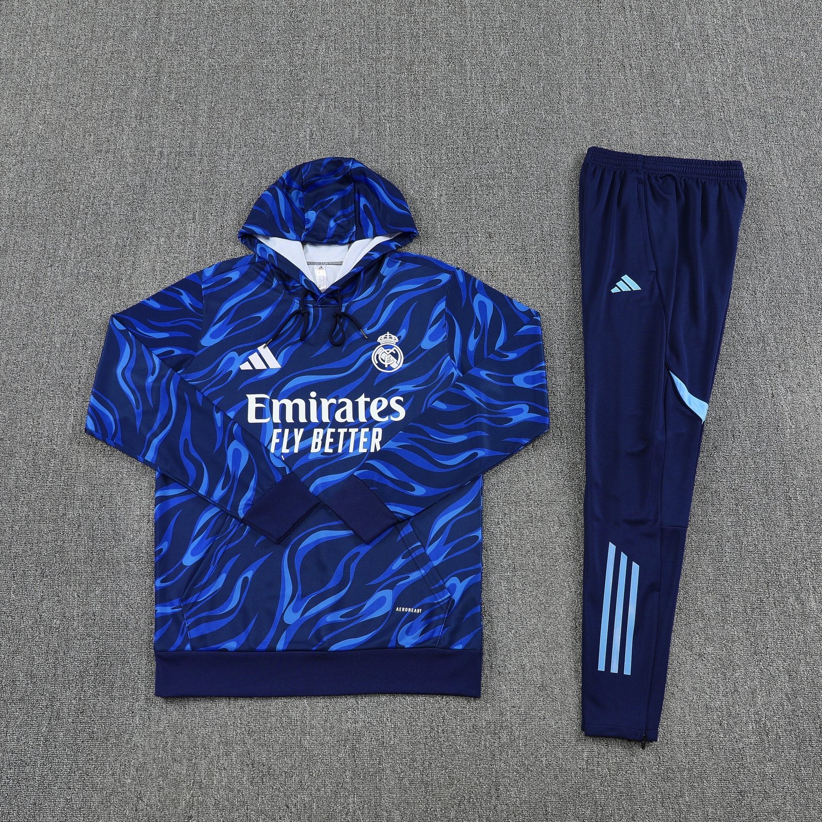 2025-26 Real Madrid Blue Hooded Training Jersey