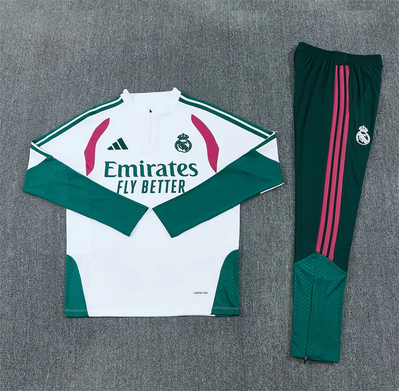 2026-27 Real Madrid White Half-Zip Training Jersey