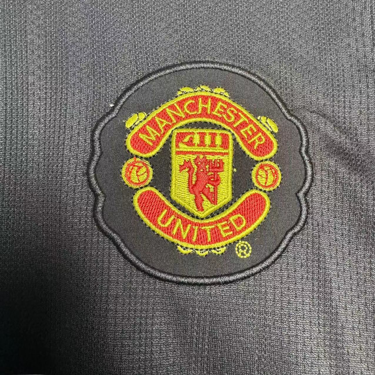 2007-08 Manchester United Away Black Long Sleeve Retro Shirt