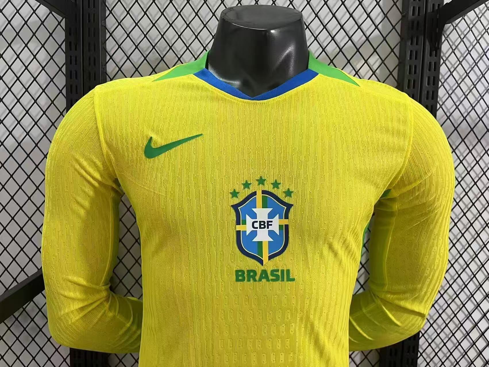 2025-26 Brazil Home Long-Sleeve Jersey – Player Version